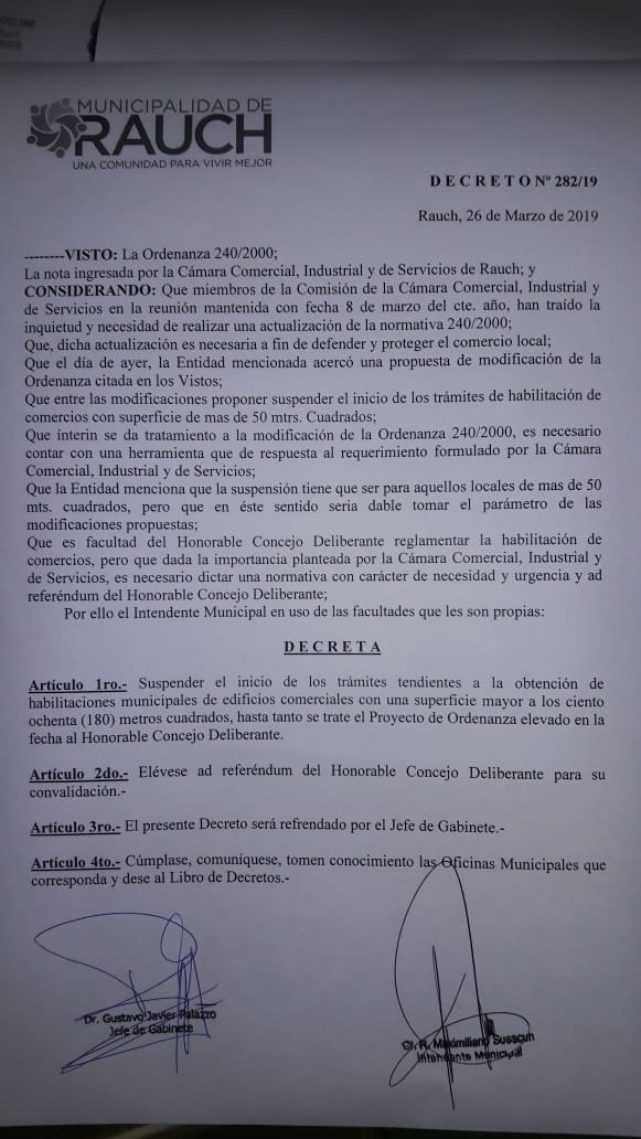 Copa Decreto Nº 282/19