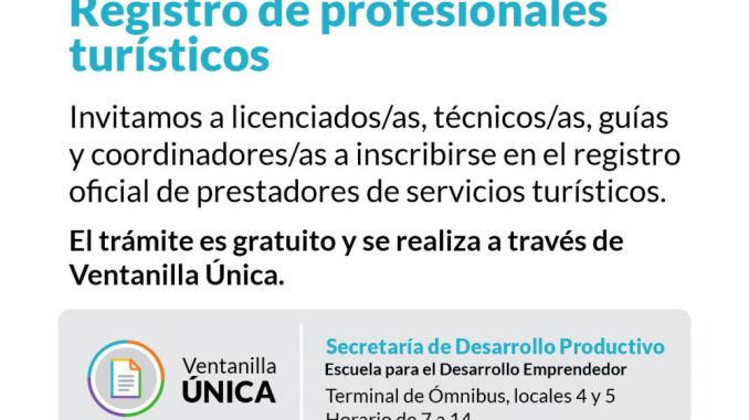 Registro de profesionales turisticos