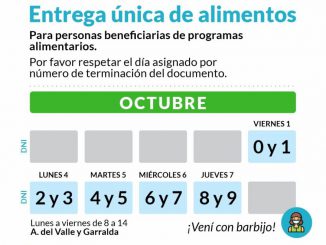 Entrega unica de alimento Octubre 1