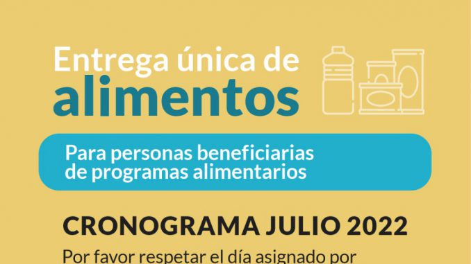 entrega de alimentos julio 2022