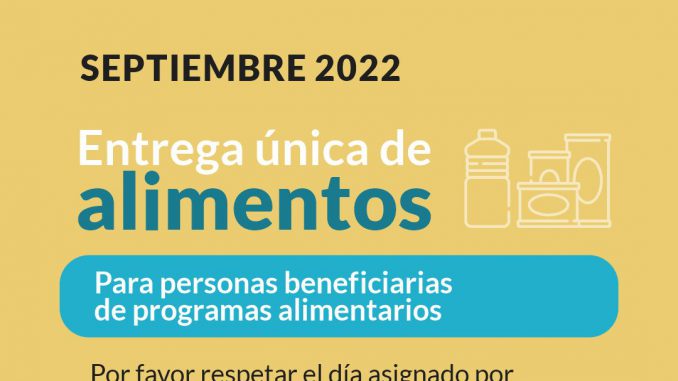 entrega de alimentos septiembre 2022